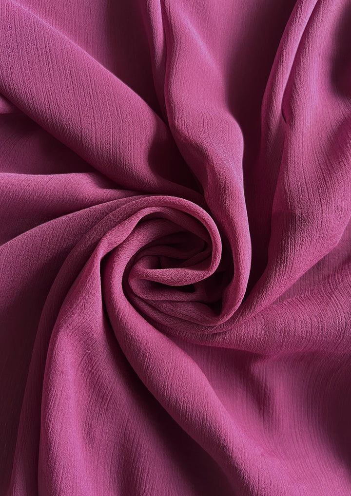 Raspberry - Plain Crinkled Chiffon