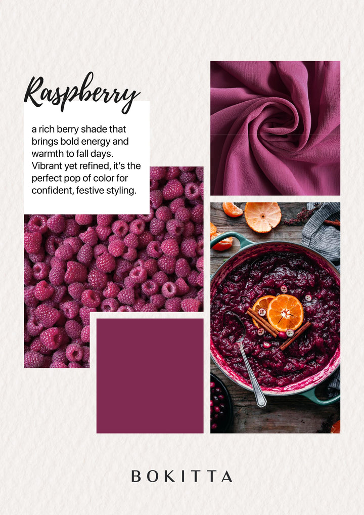 Raspberry - Plain Crinkled Chiffon