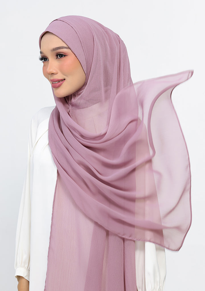 Elderberry - Plain Crinkled Chiffon