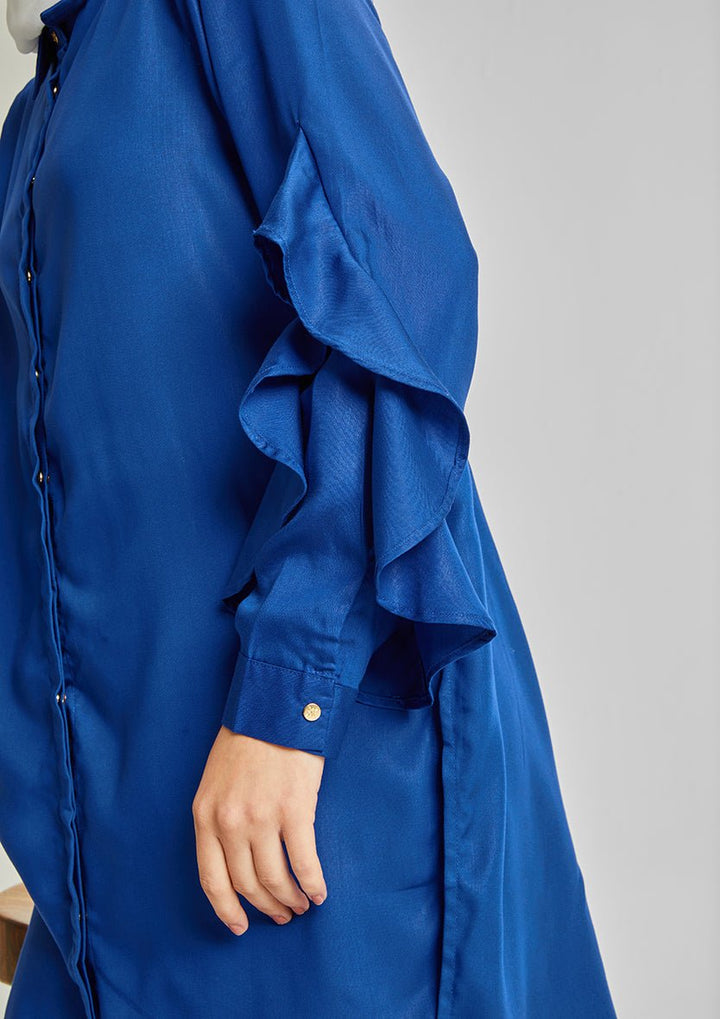 Ruffled Shirt-Tencelâ„¢ - BOKITTA