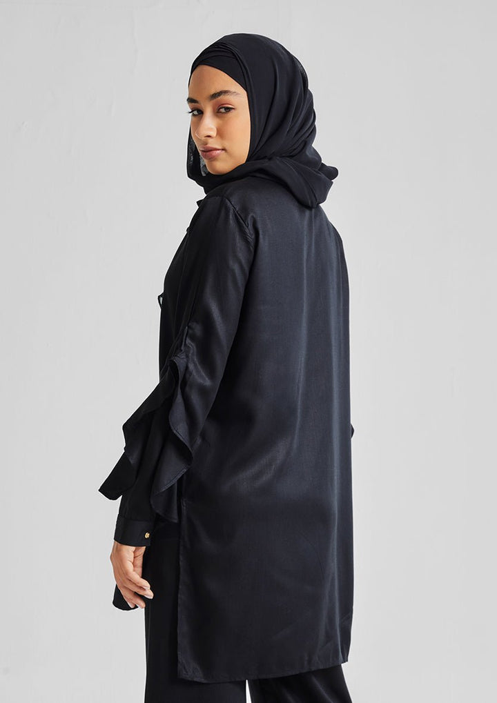 Ruffled Shirt-Tencelâ„¢ - BOKITTA