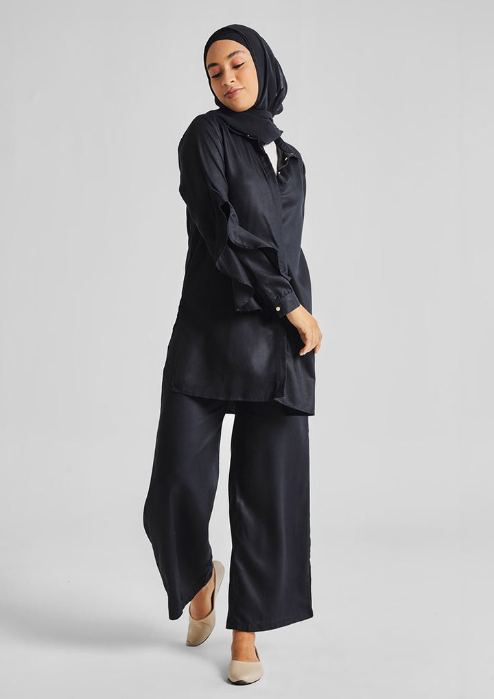 Ruffled Shirt-Tencelâ„¢ - BOKITTA