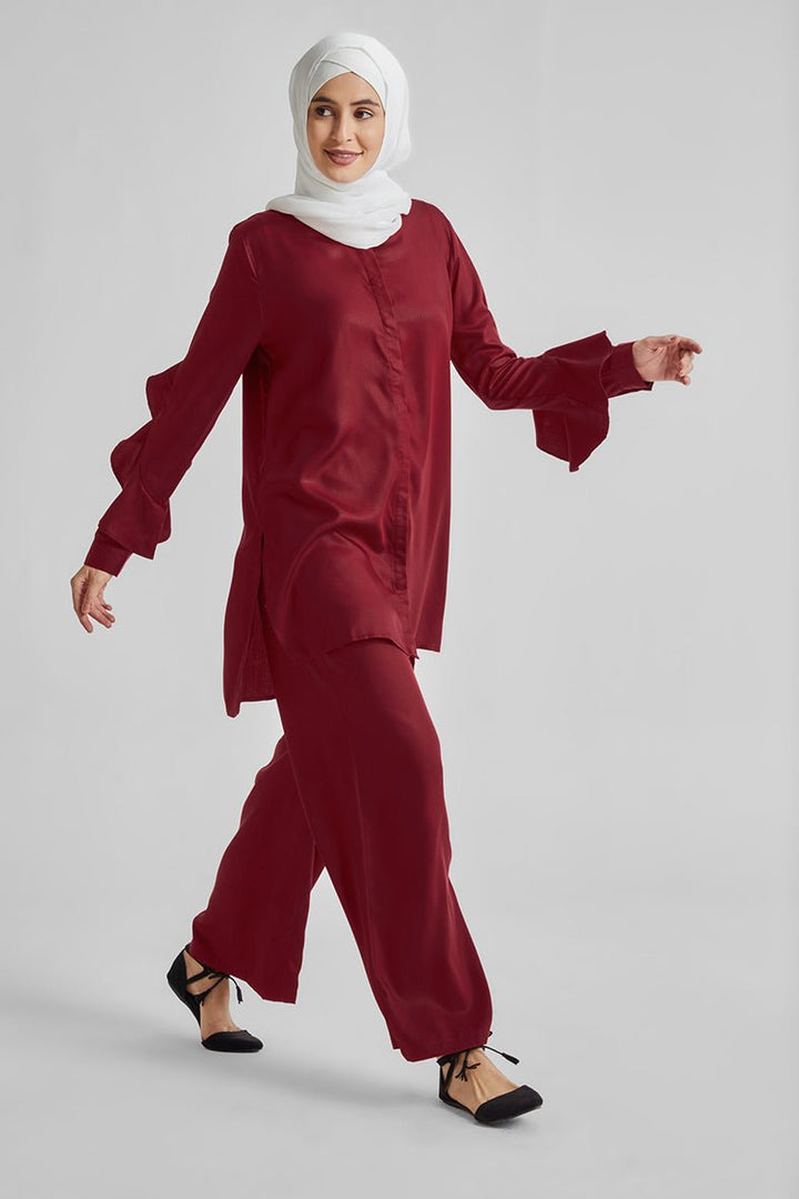 Ruffled Shirt-Tencelâ„¢ - BOKITTA