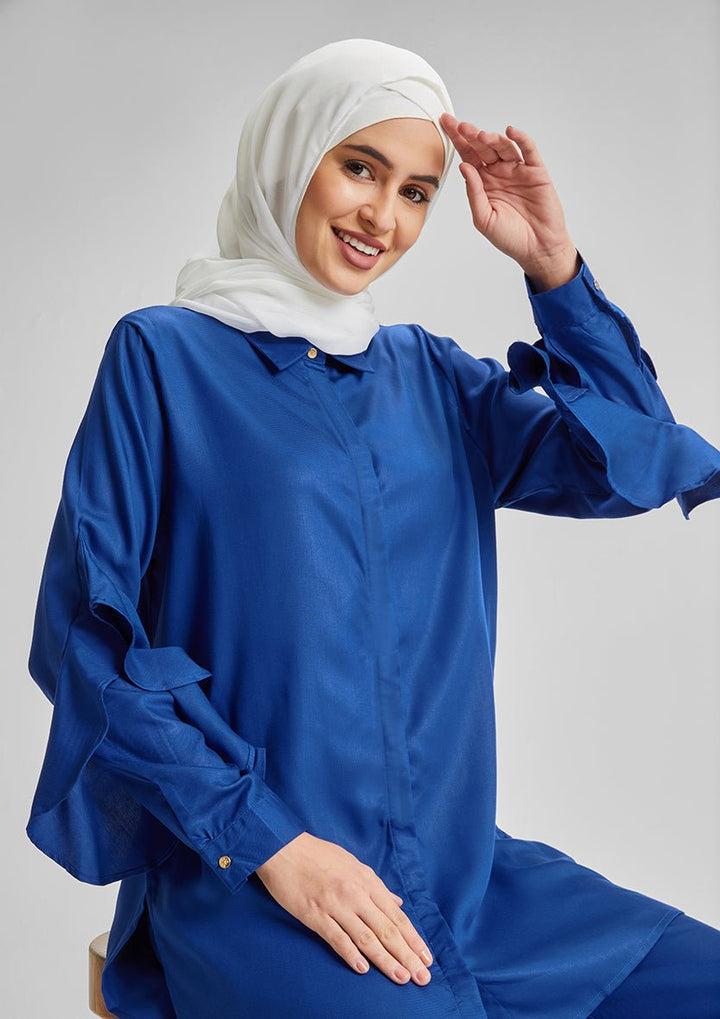 Ruffled Shirt-Tencelâ„¢ - BOKITTA