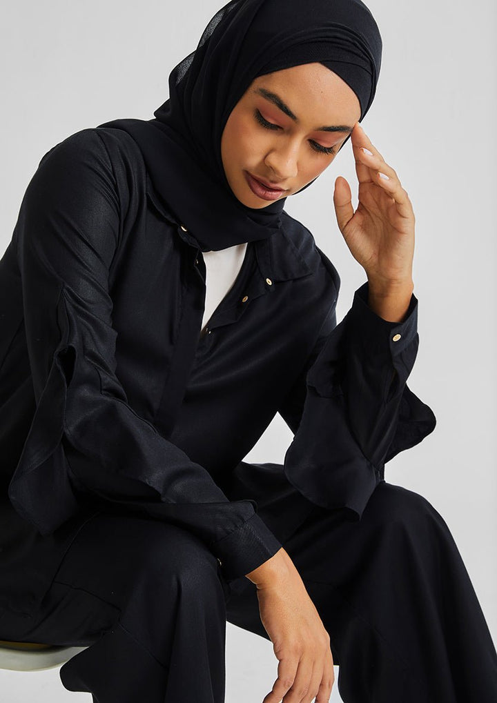 Ruffled Shirt-Tencelâ„¢ - BOKITTA