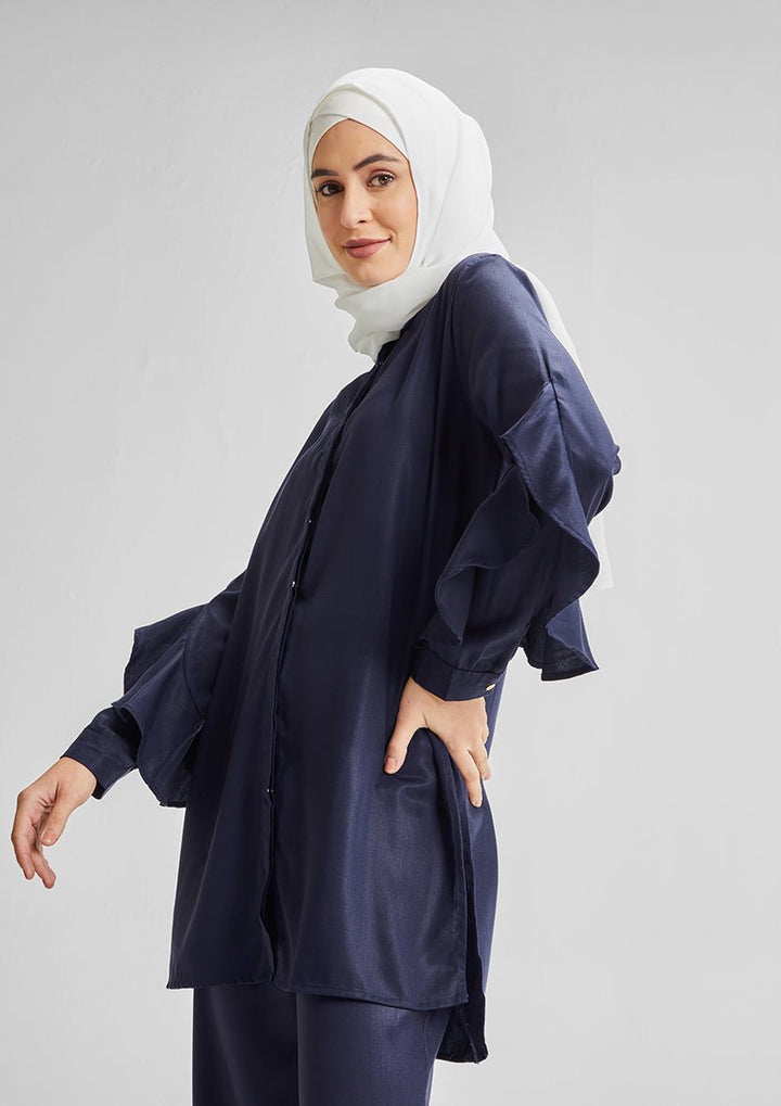 Ruffled Shirt-Tencelâ„¢ - BOKITTA