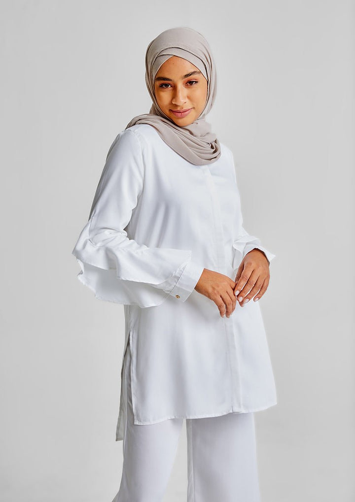 Ruffled Shirt-Tencelâ„¢ - BOKITTA