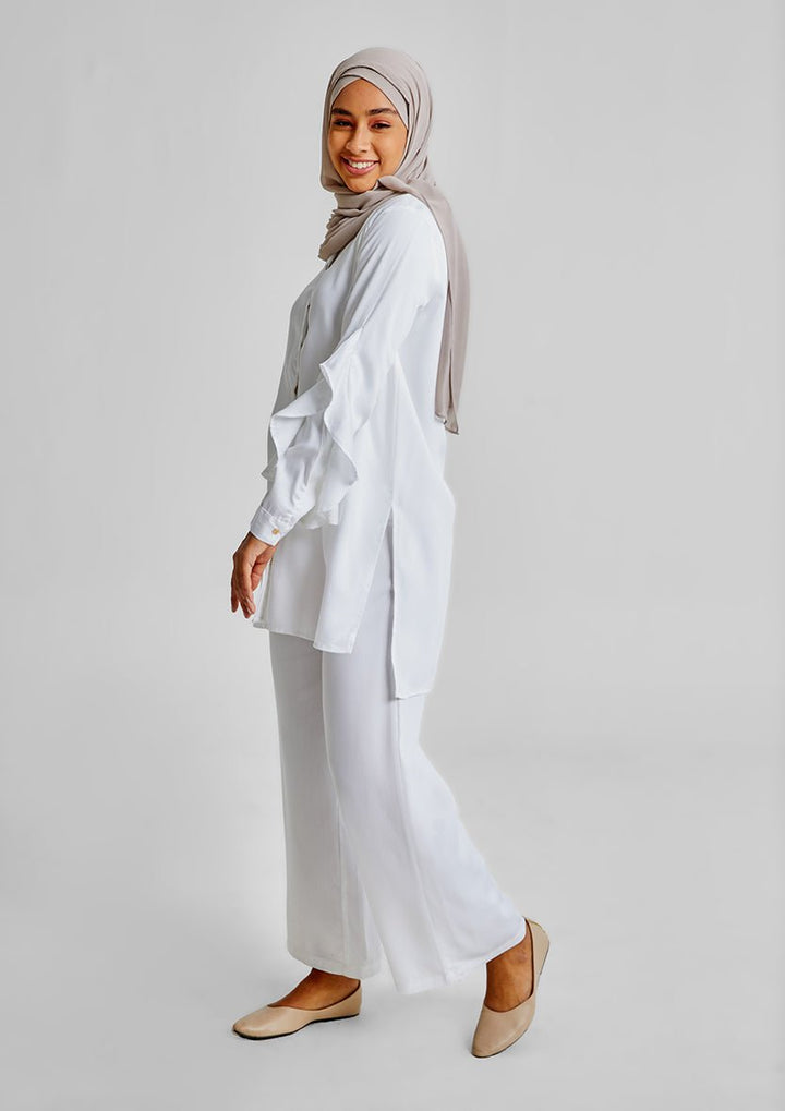 Ruffled Shirt-Tencelâ„¢ - BOKITTA