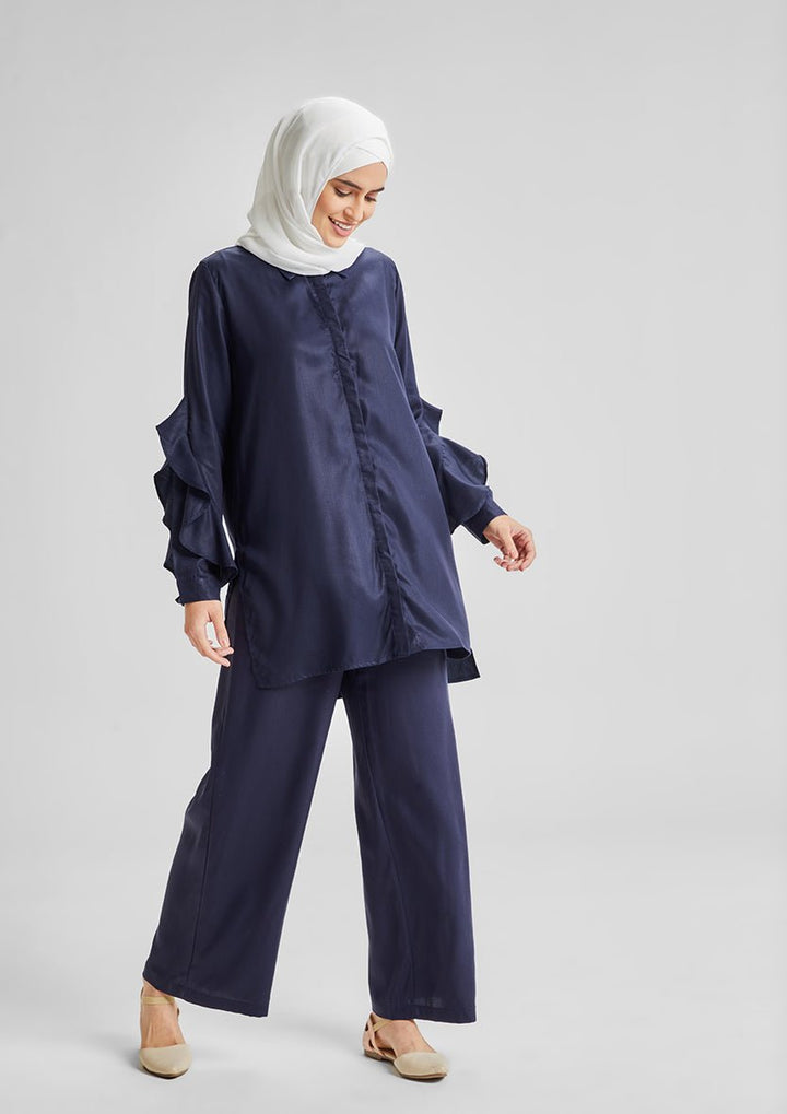 Ruffled Shirt-Tencelâ„¢ - BOKITTA