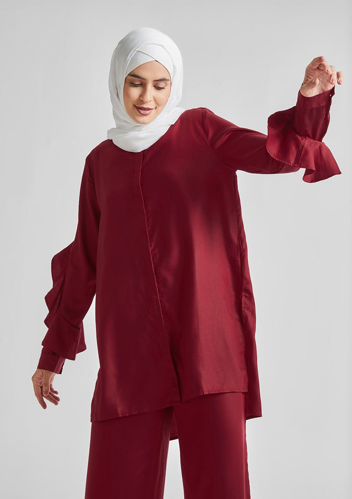 Ruffled Shirt-Tencelâ„¢ - BOKITTA
