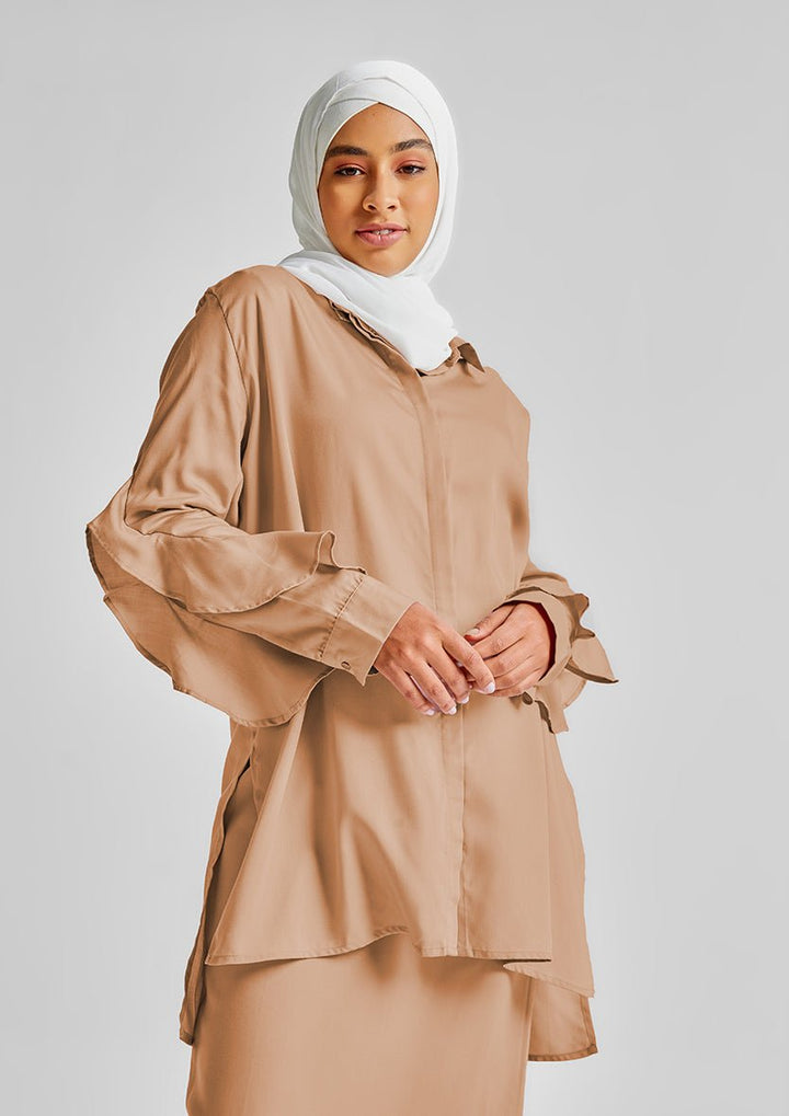 Ruffled Shirt-Tencelâ„¢ - BOKITTA