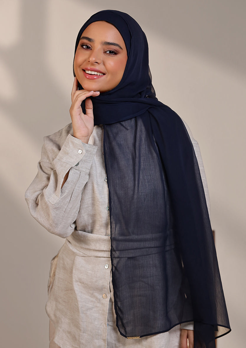 Navy  - Instant Hijab with Inner