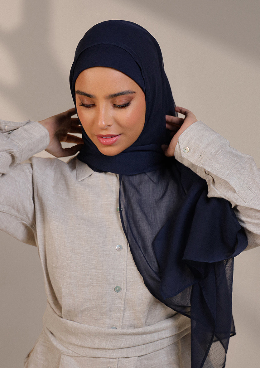Navy  - Instant Hijab with Inner