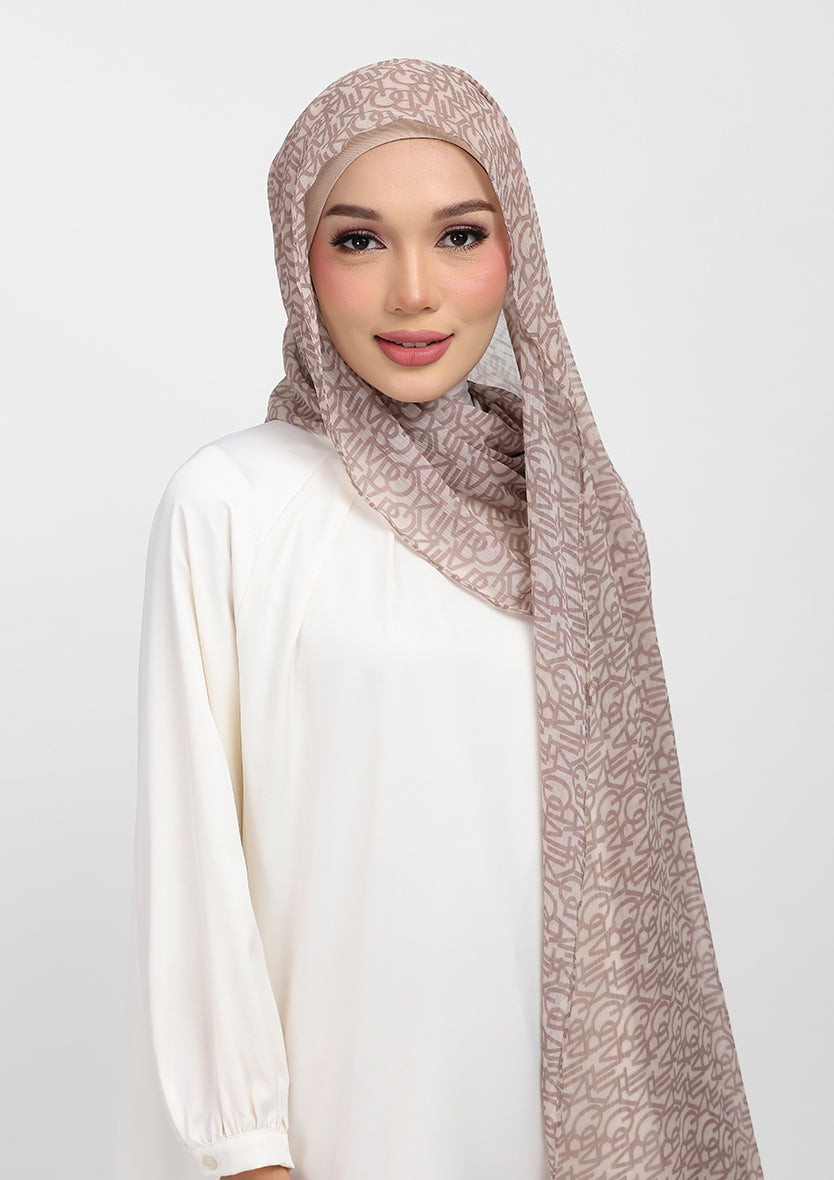 Bokitta Oblique Greige - Shawl With Inner