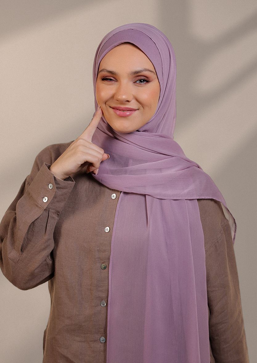 Elderberry - Plain Crinkled Chiffon