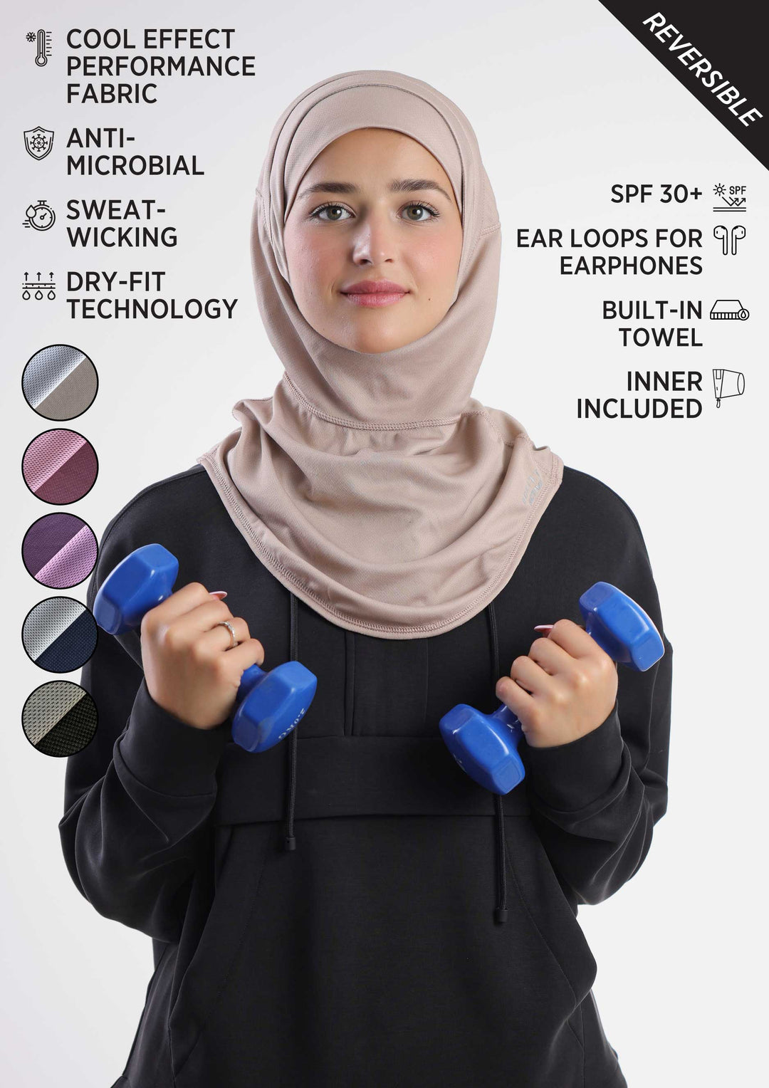 Cardio Sports Hijab - Reversible