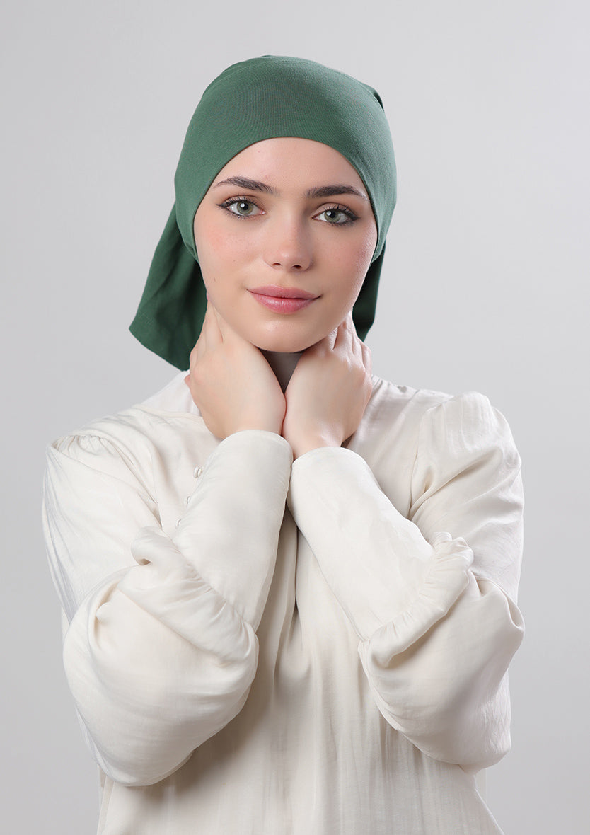 Dark green-Two In One-Plain Jersey Cotton