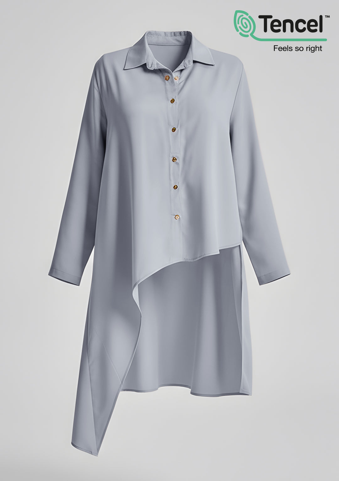 Assymetric Shirt-TencelÃ¢â€žÂ¢ - BOKITTA