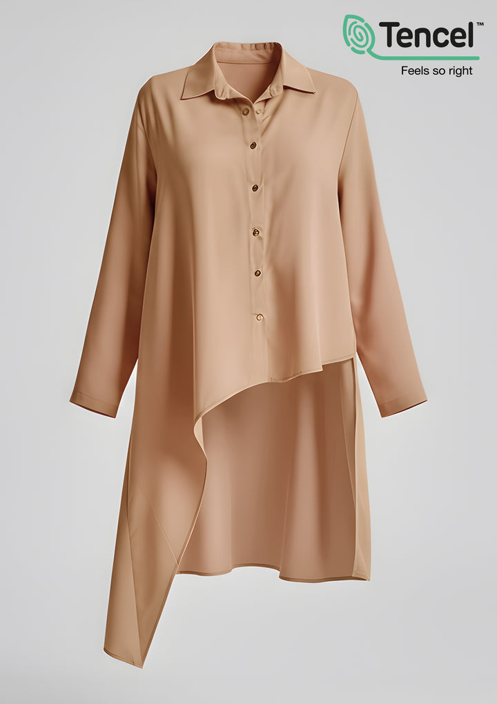 Assymetric Shirt-TencelÃ¢â€žÂ¢ - BOKITTA