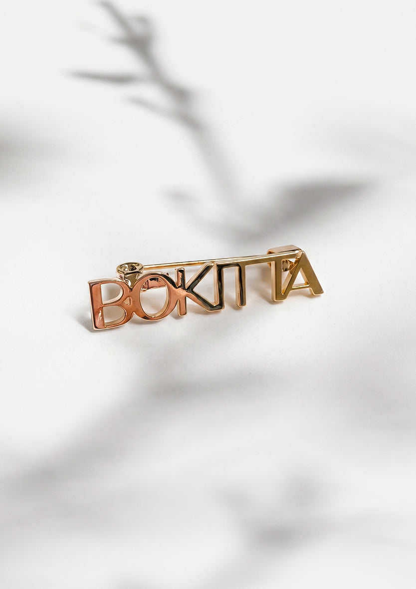 Bokitta Typography Brooch