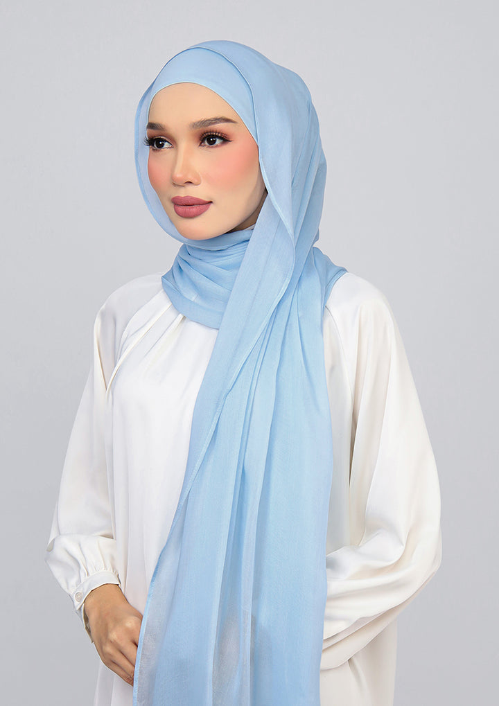 Sky Blue - Modal Woven Shawl Set with Inner