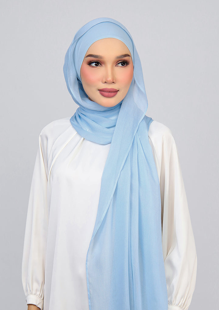 Sky Blue - Modal Woven Shawl Set with Inner