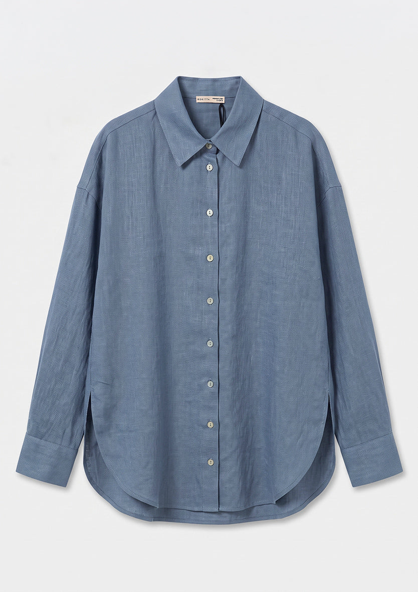 100% Italian Linen Shirt - Blue