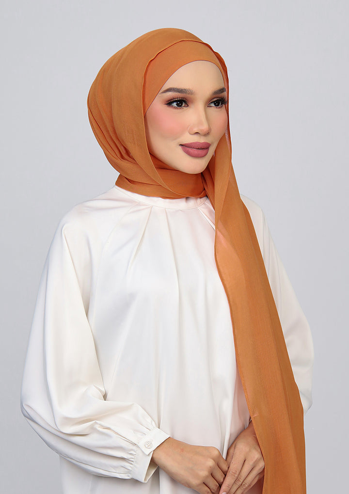 Leather Brown - Modal Woven Shawl Set with Inner