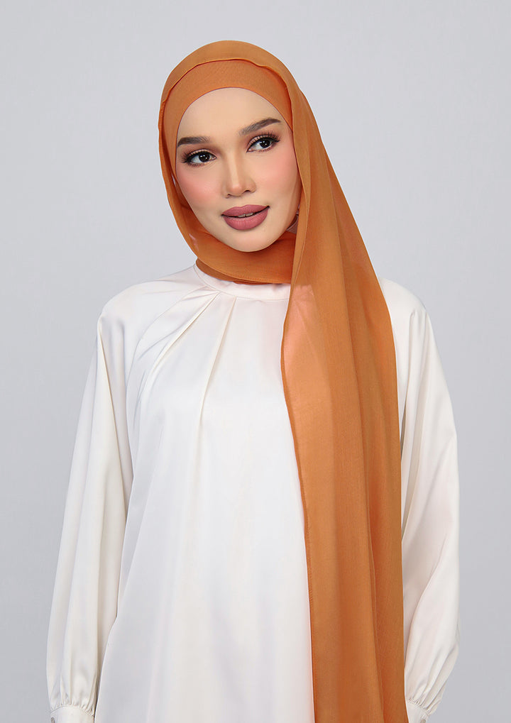 Leather Brown - Modal Woven Shawl Set with Inner