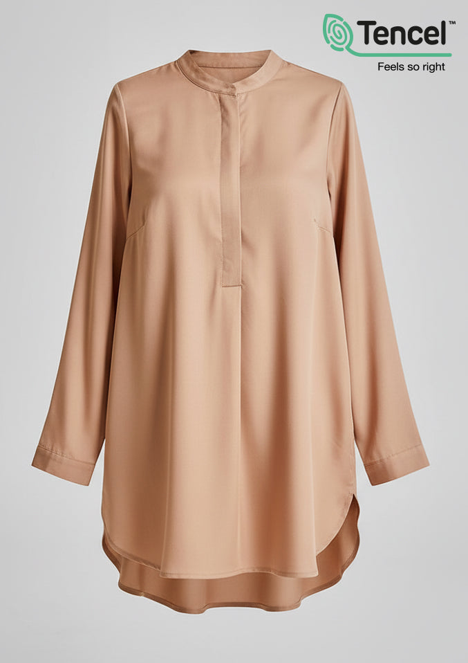 Button Up Tunic-TencelÃ¢â€žÂ¢ - BOKITTA