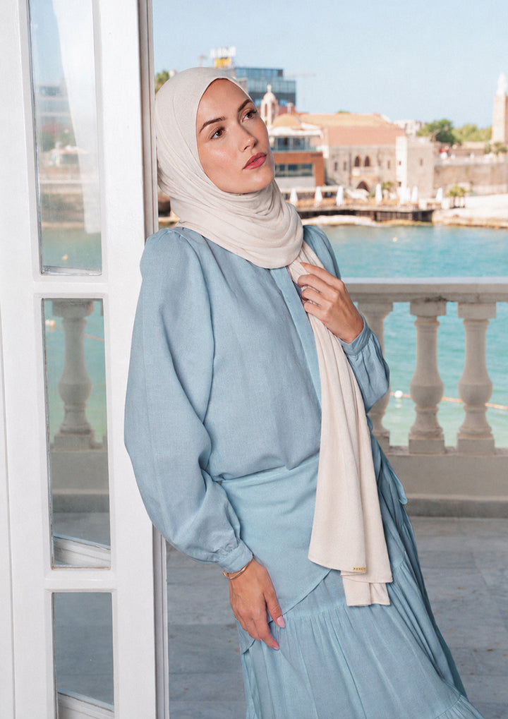 Capri Wrap Blouse - Baby Blue