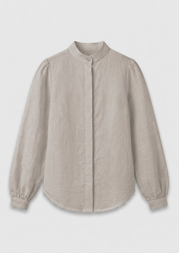Capri Wrap Blouse - Mushroom