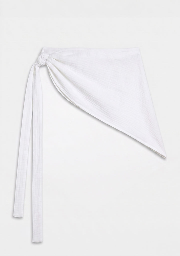 Capri Ruffle Maxi Skirt - White Linen Combo
