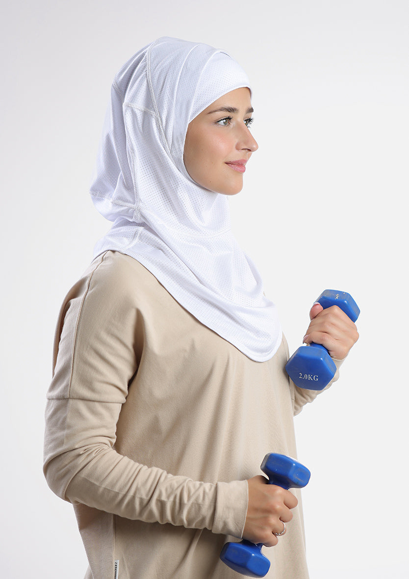 Cardio Sports Hijab - Opaque White