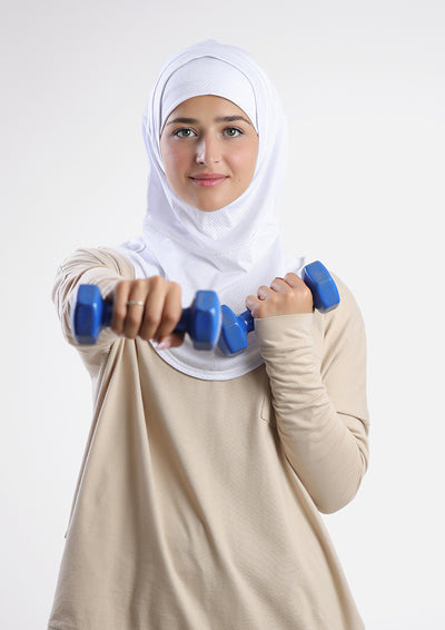 Cardio Sports Hijab - Opaque White