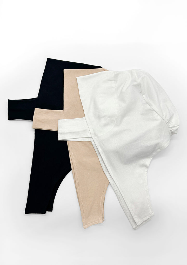 Black - Chin Inner - Plain Jersey Cotton