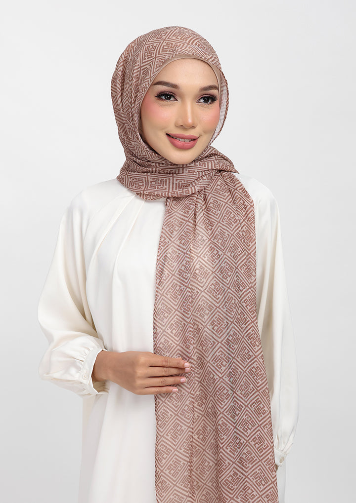 Monogram Maze Greige - Instant Modal Woven