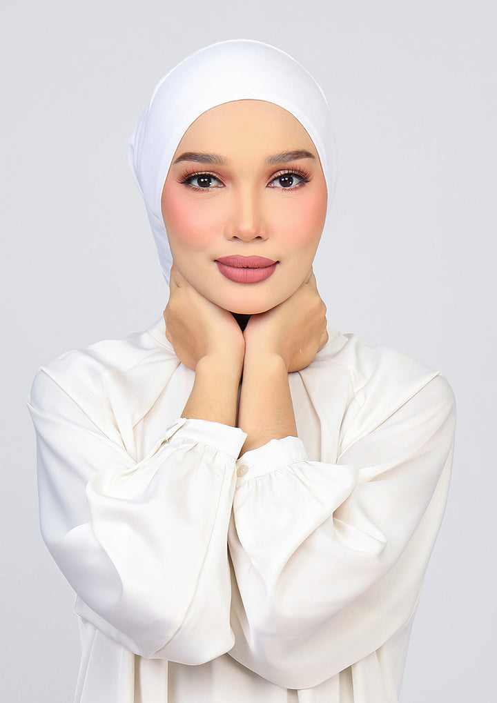 White-100% Cotton 2- Piece Hijab