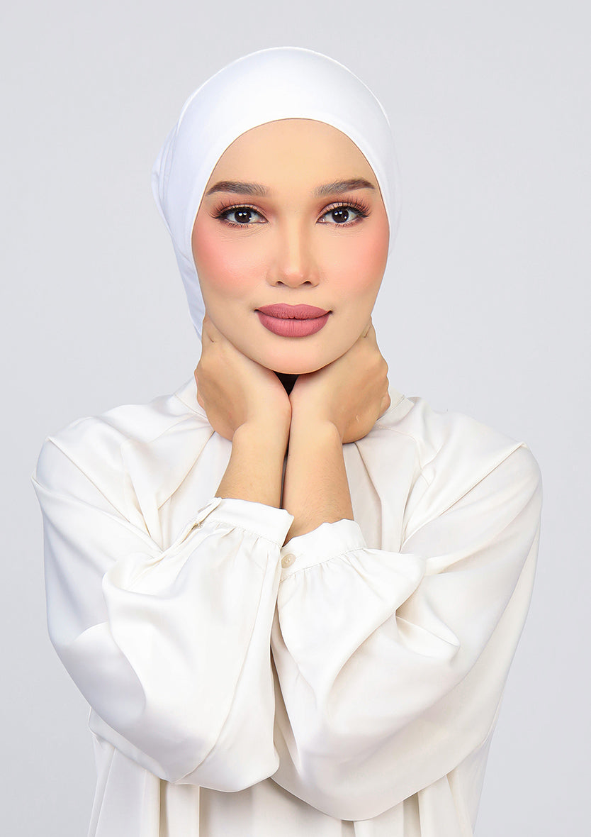 White-100% Cotton 2- Piece Hijab