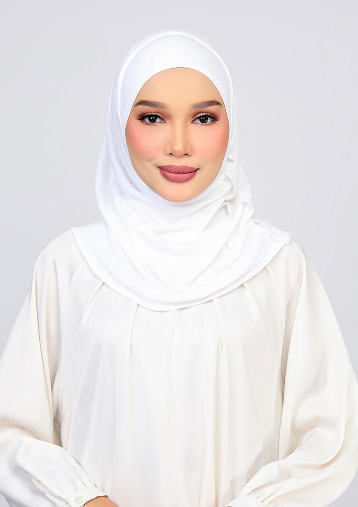 White-100% Cotton 2- Piece Hijab