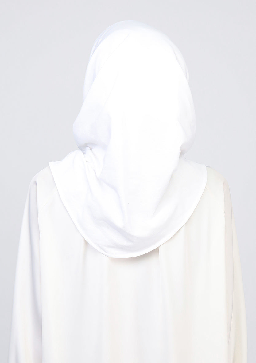 White-100% Cotton 2- Piece Hijab