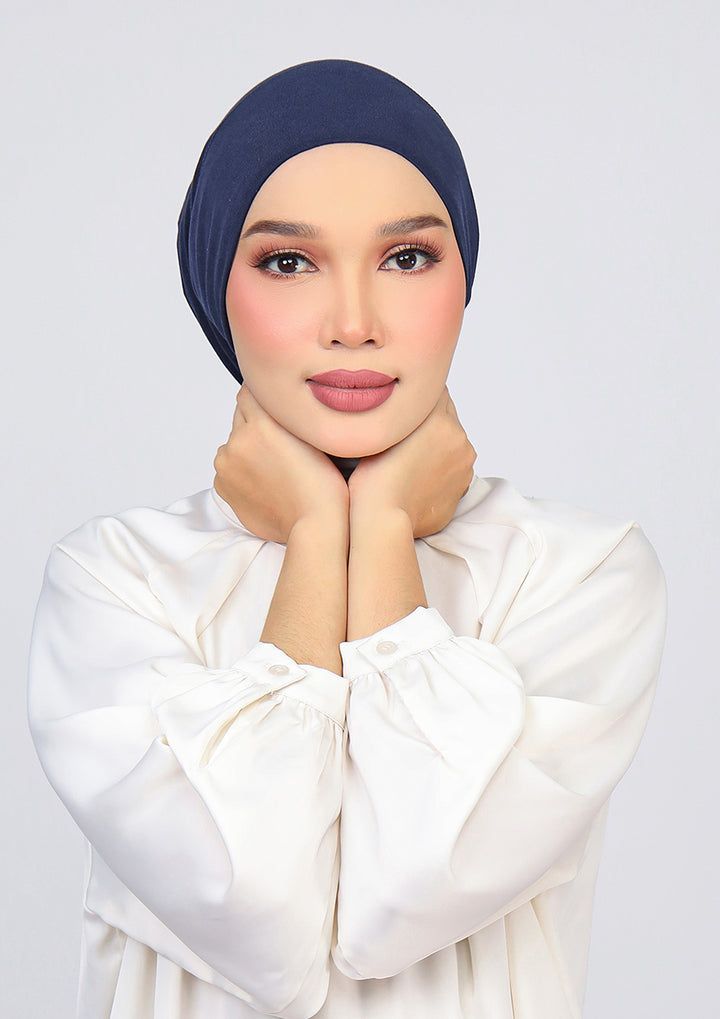 Navy -100% Cotton 2- Piece Hijab