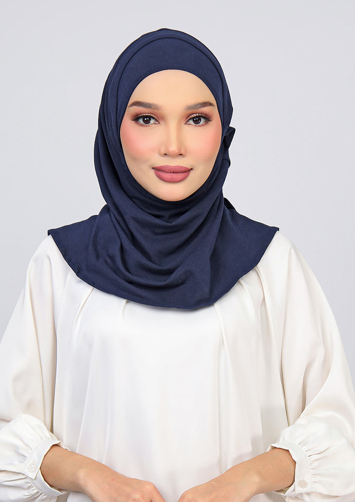 Navy -100% Cotton 2- Piece Hijab