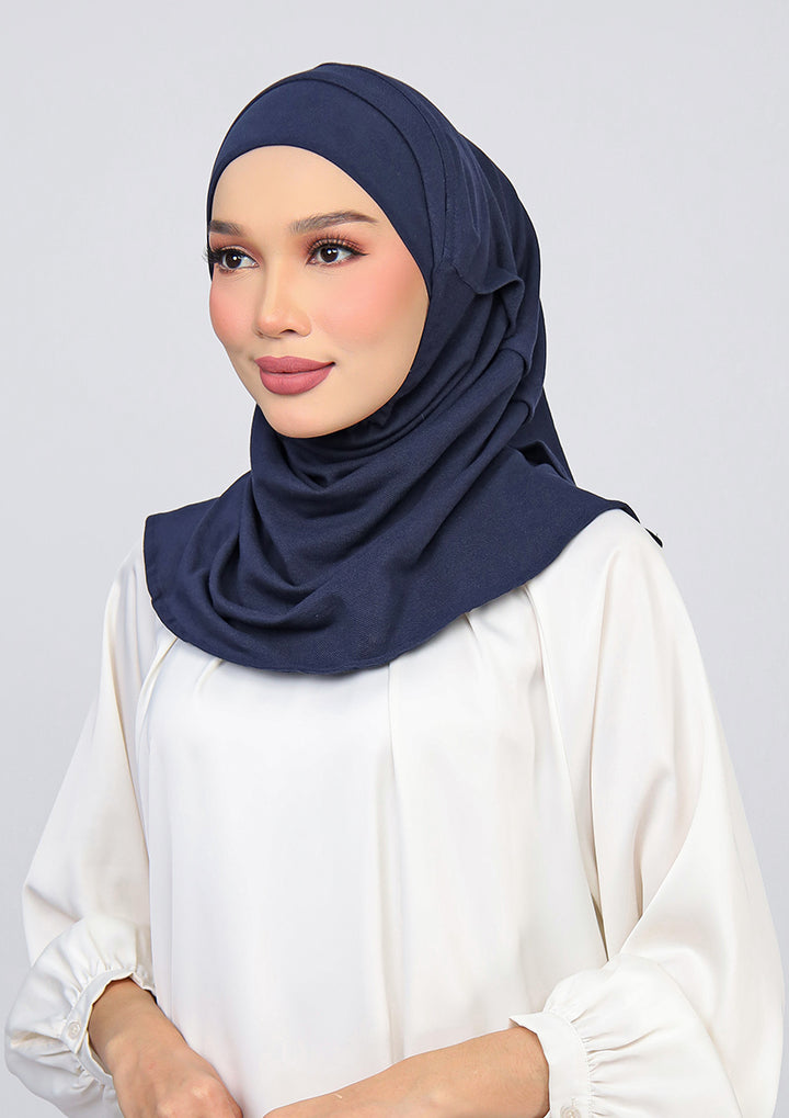 Navy -100% Cotton 2- Piece Hijab