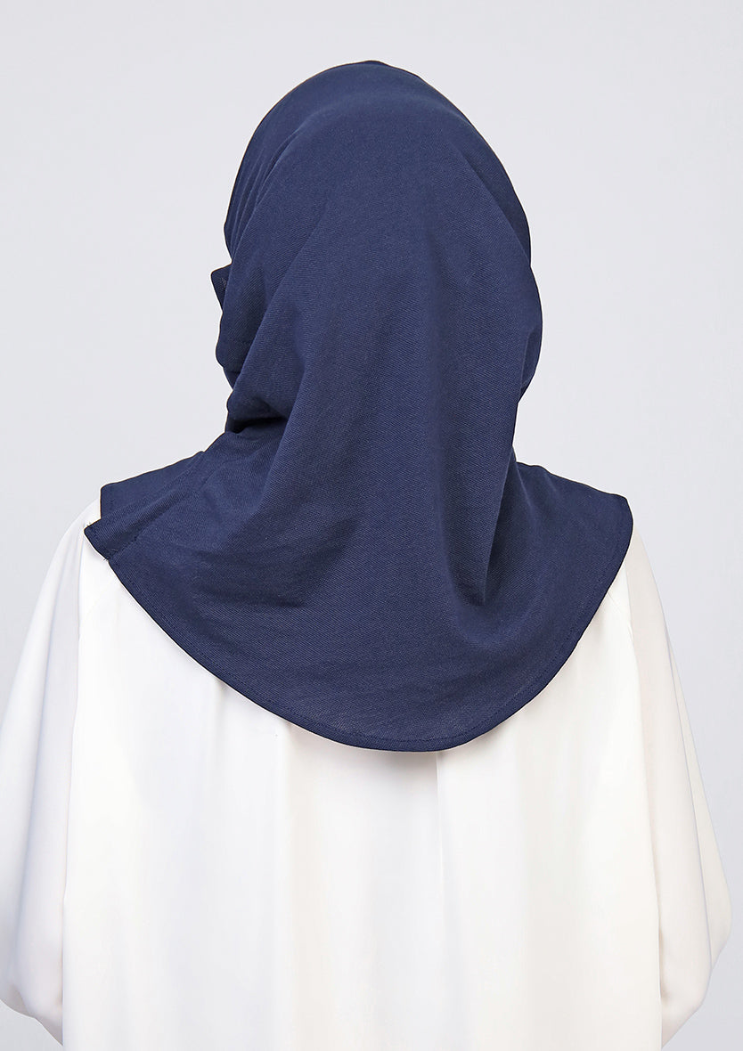 Navy -100% Cotton 2- Piece Hijab