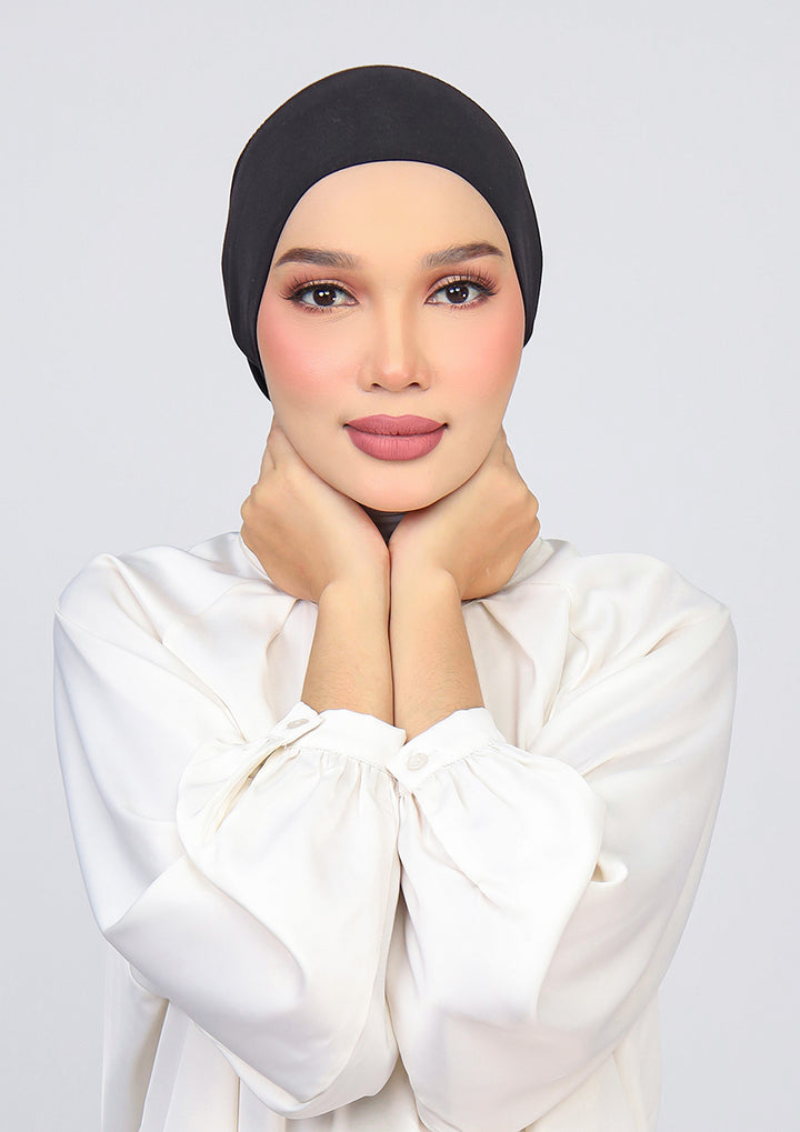Black-100% Cotton 2- Piece Hijab