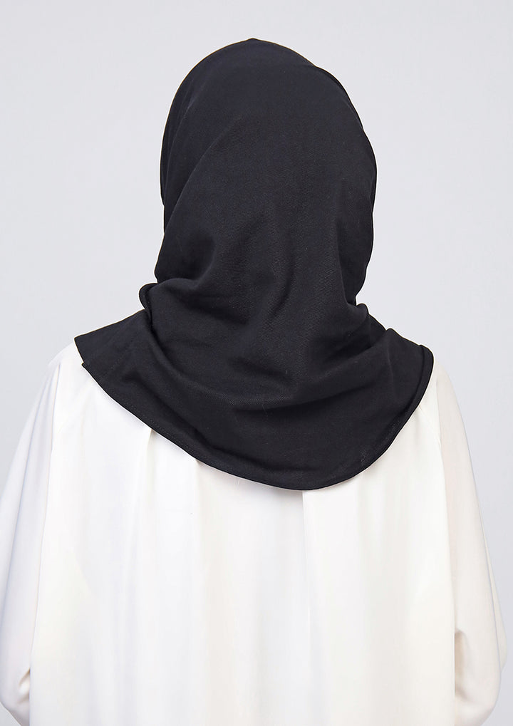 Black-100% Cotton 2- Piece Hijab