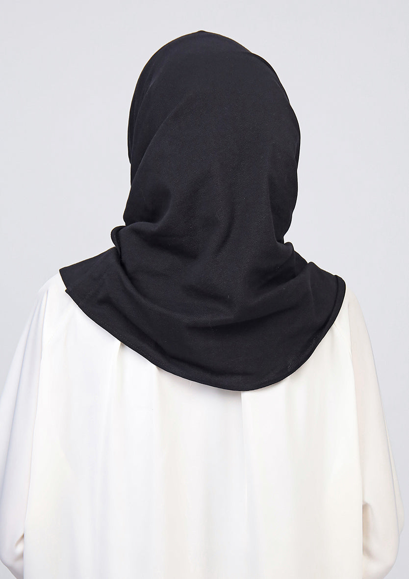 Black-100% Cotton 2- Piece Hijab