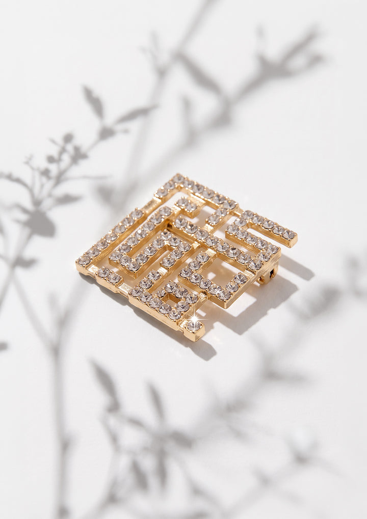 Crystal Monogram Brooch