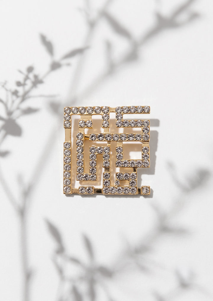 Crystal Monogram Brooch